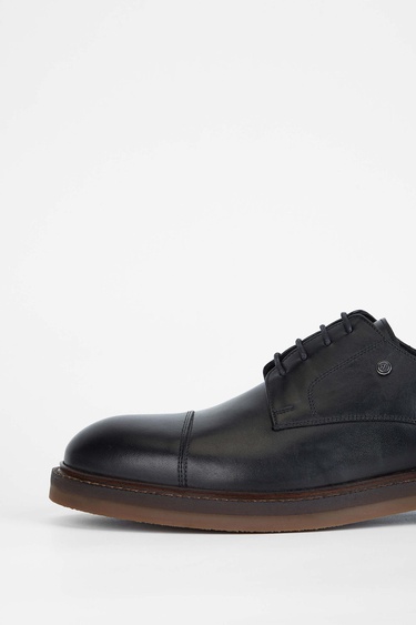  Tamer Tanca Erkek Hakiki Deri Siyah Deri Casual Ayakkabı