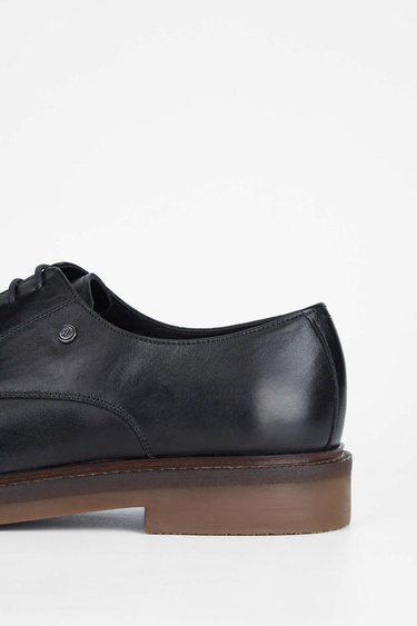  Tamer Tanca Erkek Hakiki Deri Siyah Deri Casual Ayakkabı