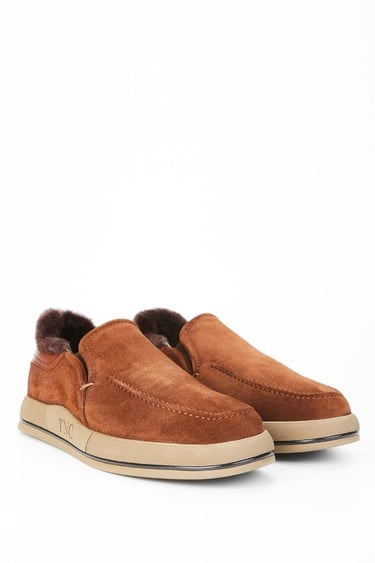  Tamer Tanca Erkek Hakiki Deri Kahverengi Süet Casual Ayakkabı