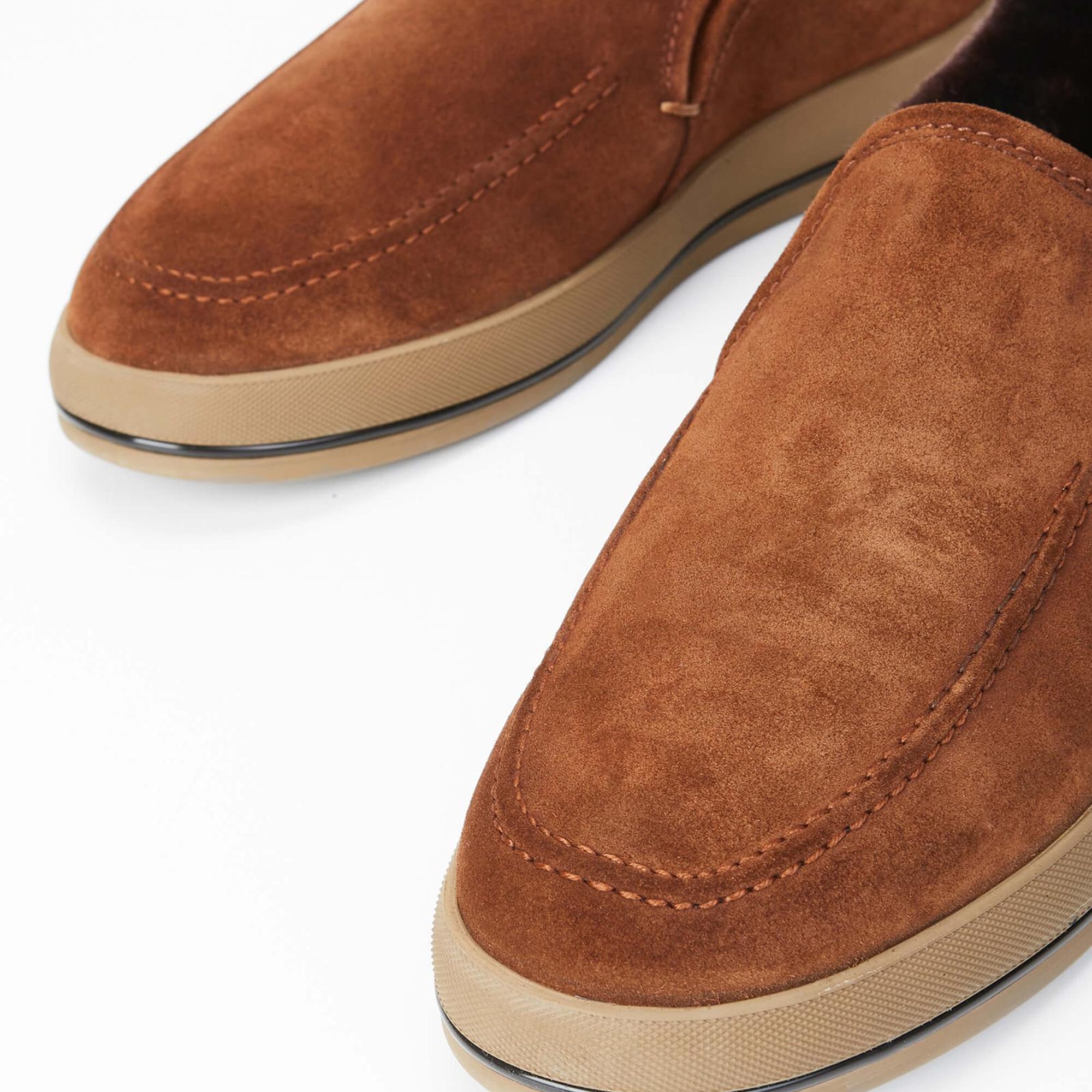 Tamer Tanca Erkek Hakiki Deri Kahverengi Süet Casual Ayakkabı