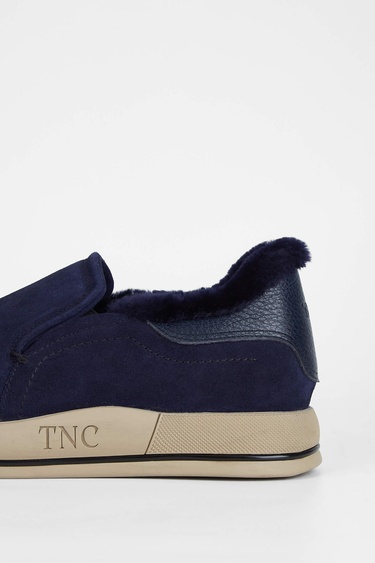  Tamer Tanca Erkek Hakiki Deri Lacivert Süet Casual Ayakkabı