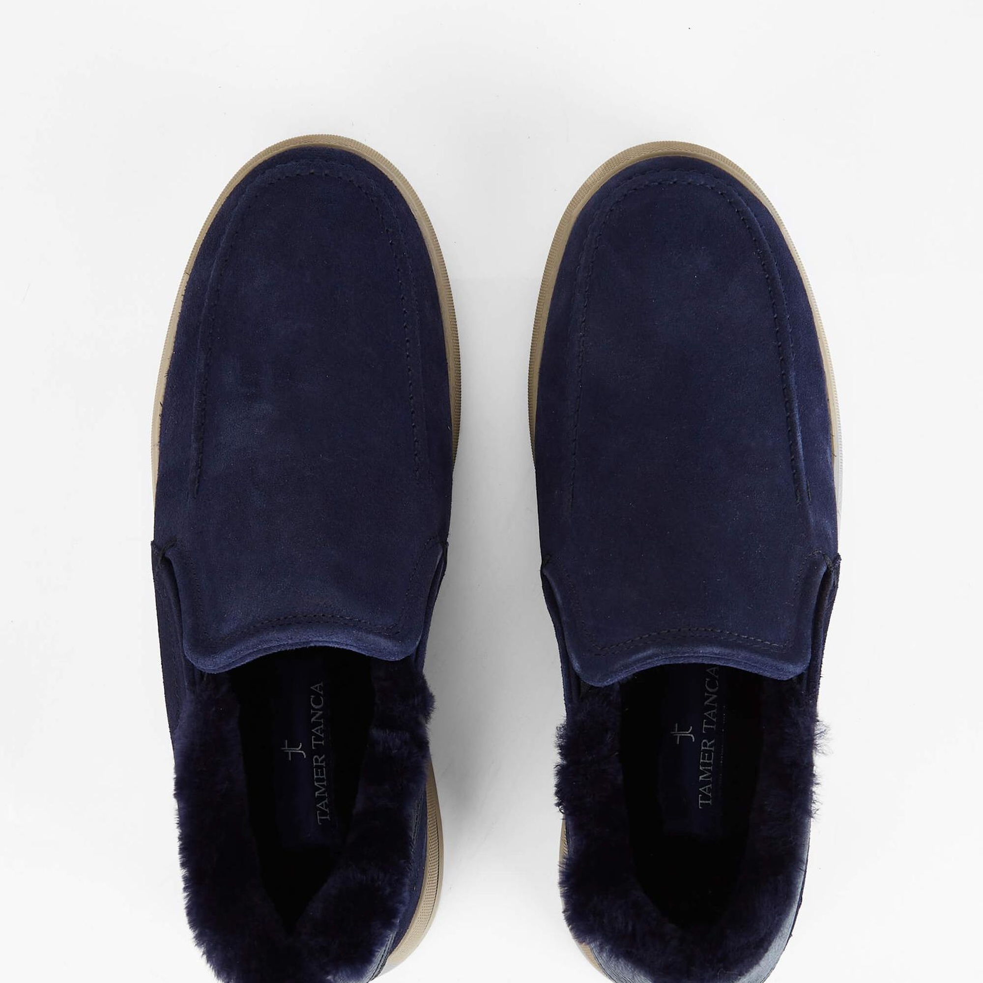 Tamer Tanca Erkek Hakiki Deri Lacivert Süet Casual Ayakkabı