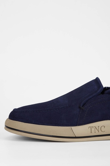  Tamer Tanca Erkek Hakiki Deri Lacivert Süet Casual Ayakkabı