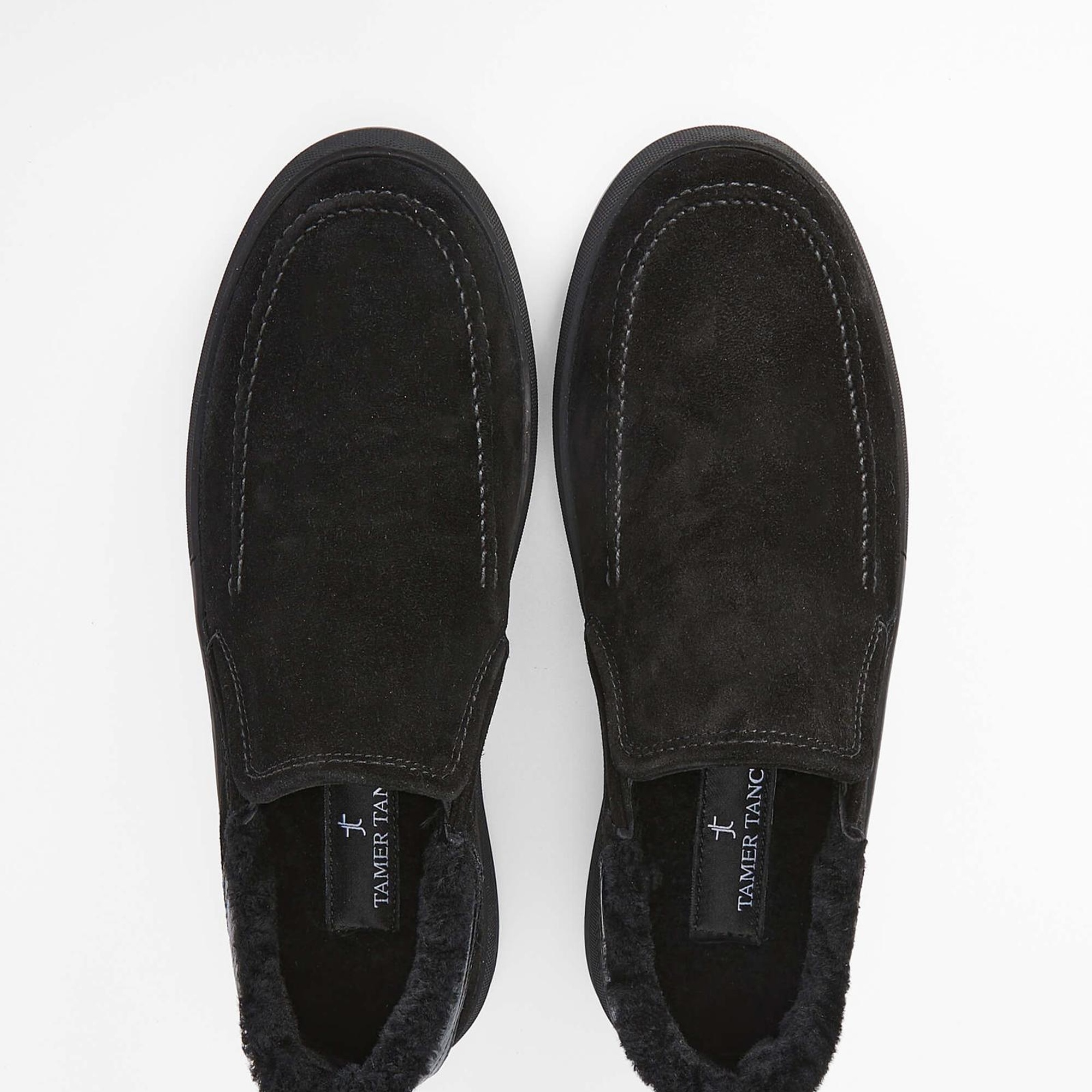 Tamer Tanca Erkek Hakiki Deri Siyah Süet Casual Ayakkabı