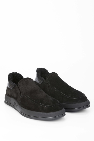  Tamer Tanca Erkek Hakiki Deri Siyah Süet Casual Ayakkabı