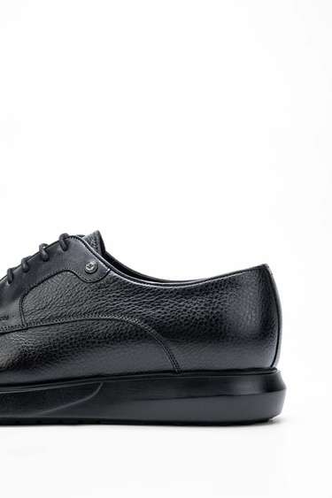  Tamer Tanca Erkek Hakiki Deri Siyah Casual Ayakkabı
