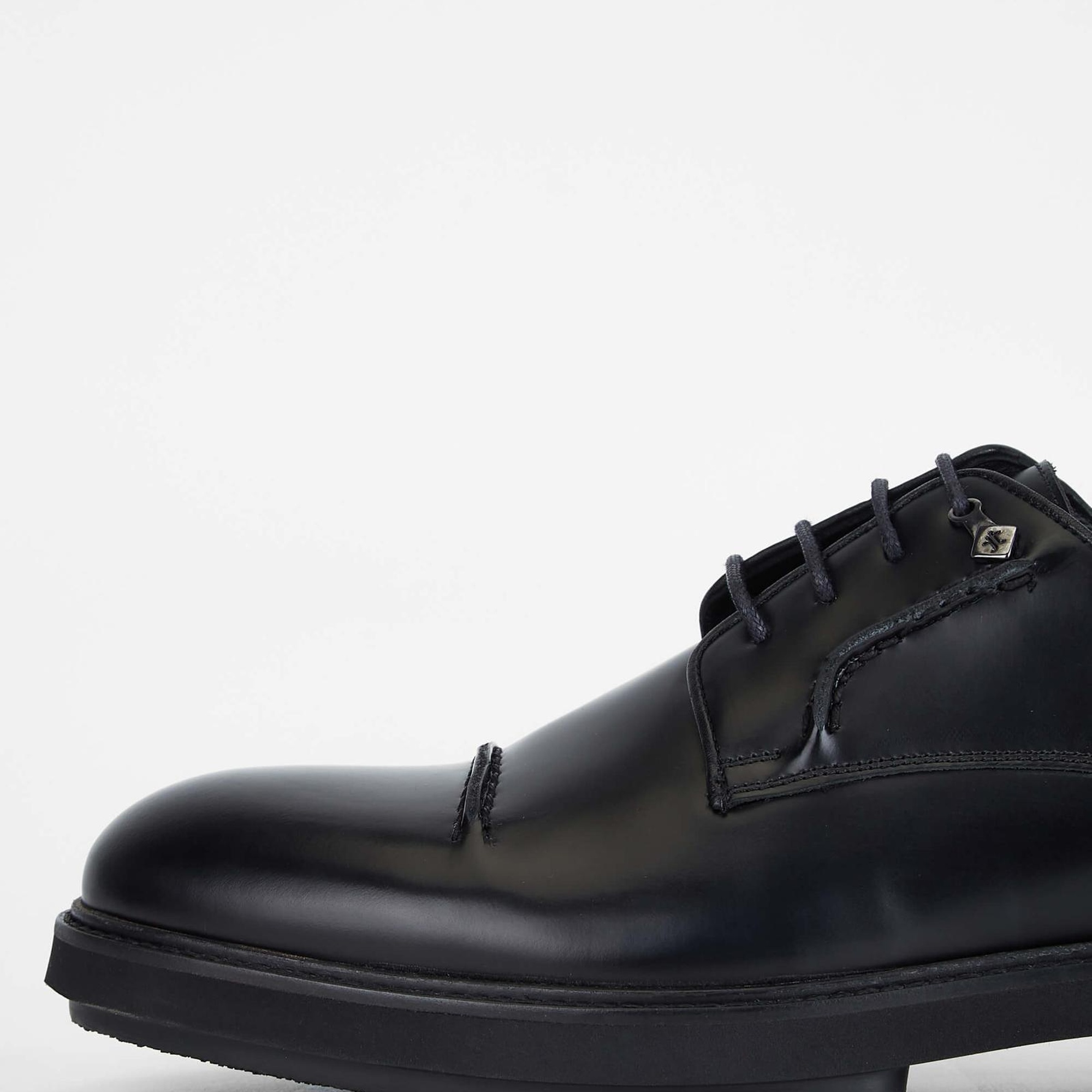 Tamer Tanca Erkek Hakiki Deri Siyah Açma Casual Ayakkabı