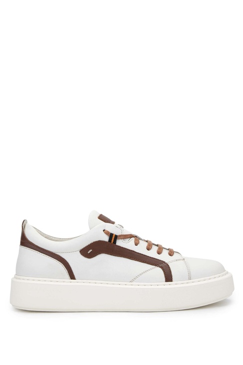  Tamer Tanca Erkek Hakiki Deri Bej Sneakers & Spor Ayakkabı