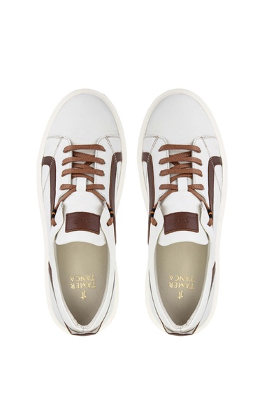  Tamer Tanca Erkek Hakiki Deri Bej Sneakers & Spor Ayakkabı