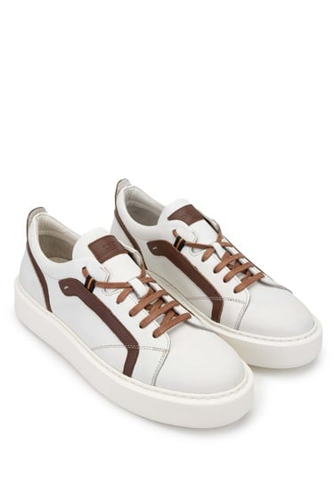  Tamer Tanca Erkek Hakiki Deri Bej Sneakers & Spor Ayakkabı