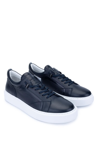  Tamer Tanca Erkek Hakiki Deri Lacivert Sneakers & Spor Ayakkabı