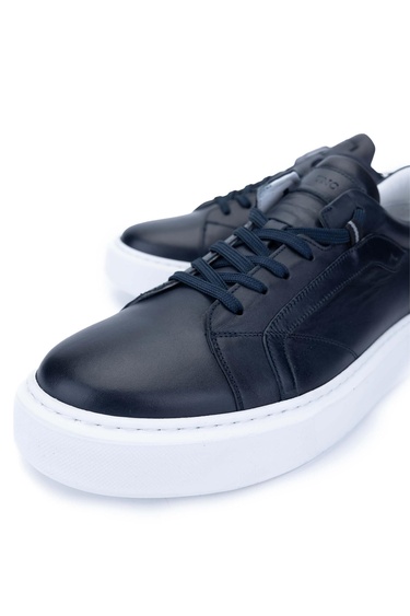  Tamer Tanca Erkek Hakiki Deri Lacivert Sneakers & Spor Ayakkabı