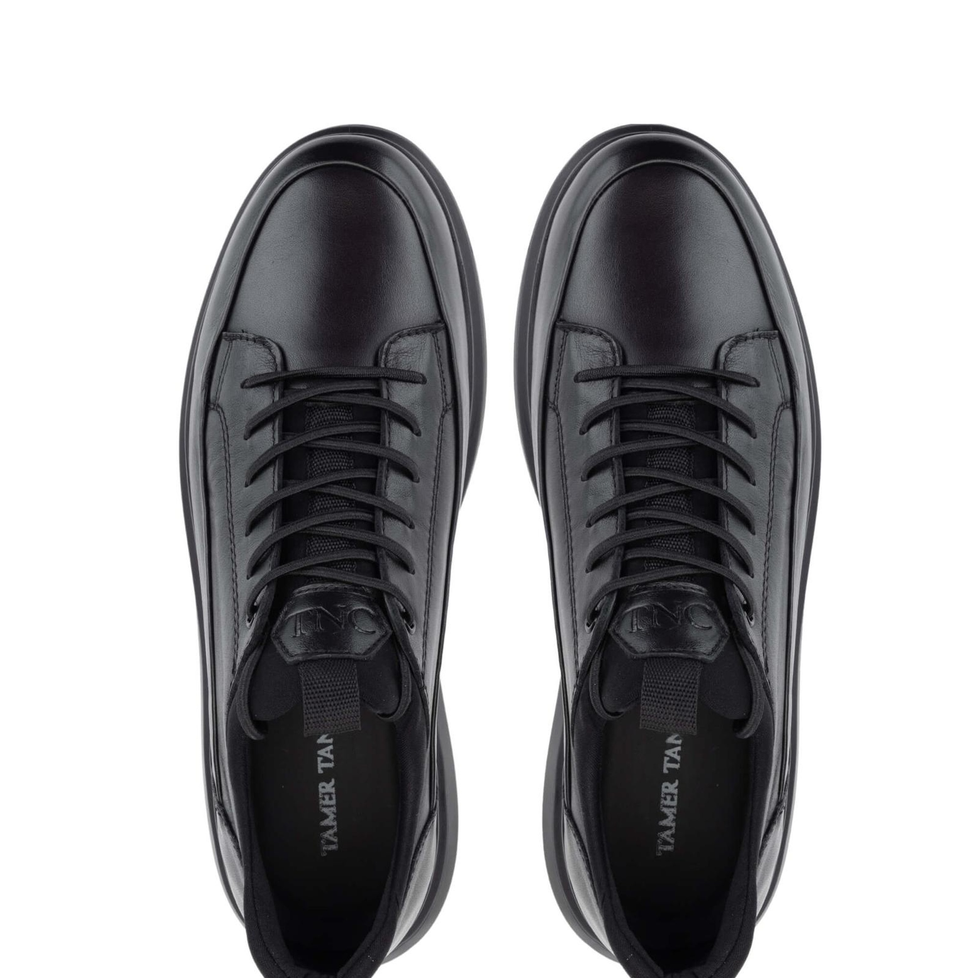 Tamer Tanca Erkek Hakiki Deri Siyah Analin Sneakers & Spor Ayakkabı