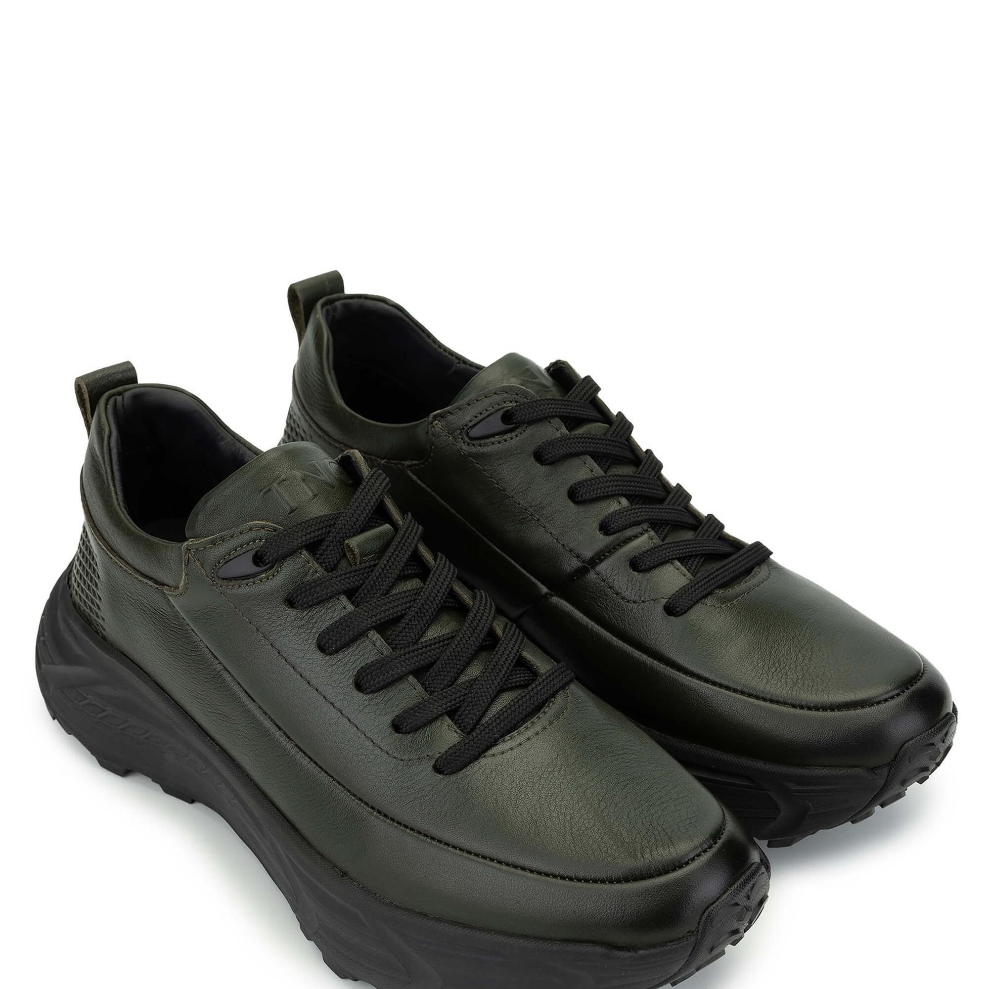 Tamer Tanca Erkek Hakiki Deri Haki Analin Sneakers & Spor Ayakkabı