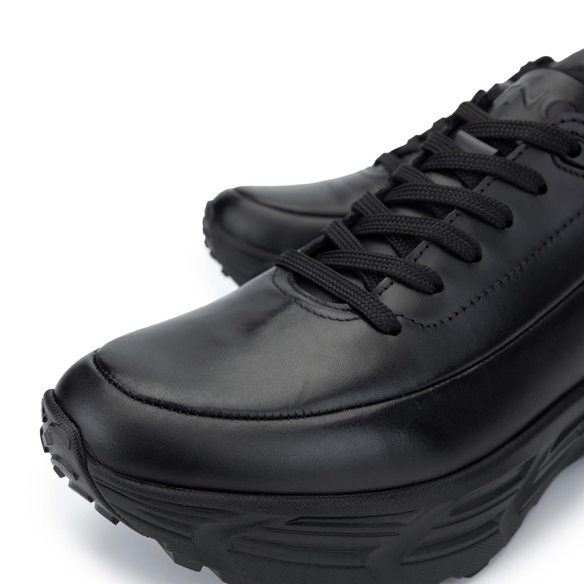 Tamer Tanca Erkek Hakiki Deri Siyah Antik Sneakers & Spor Ayakkabı