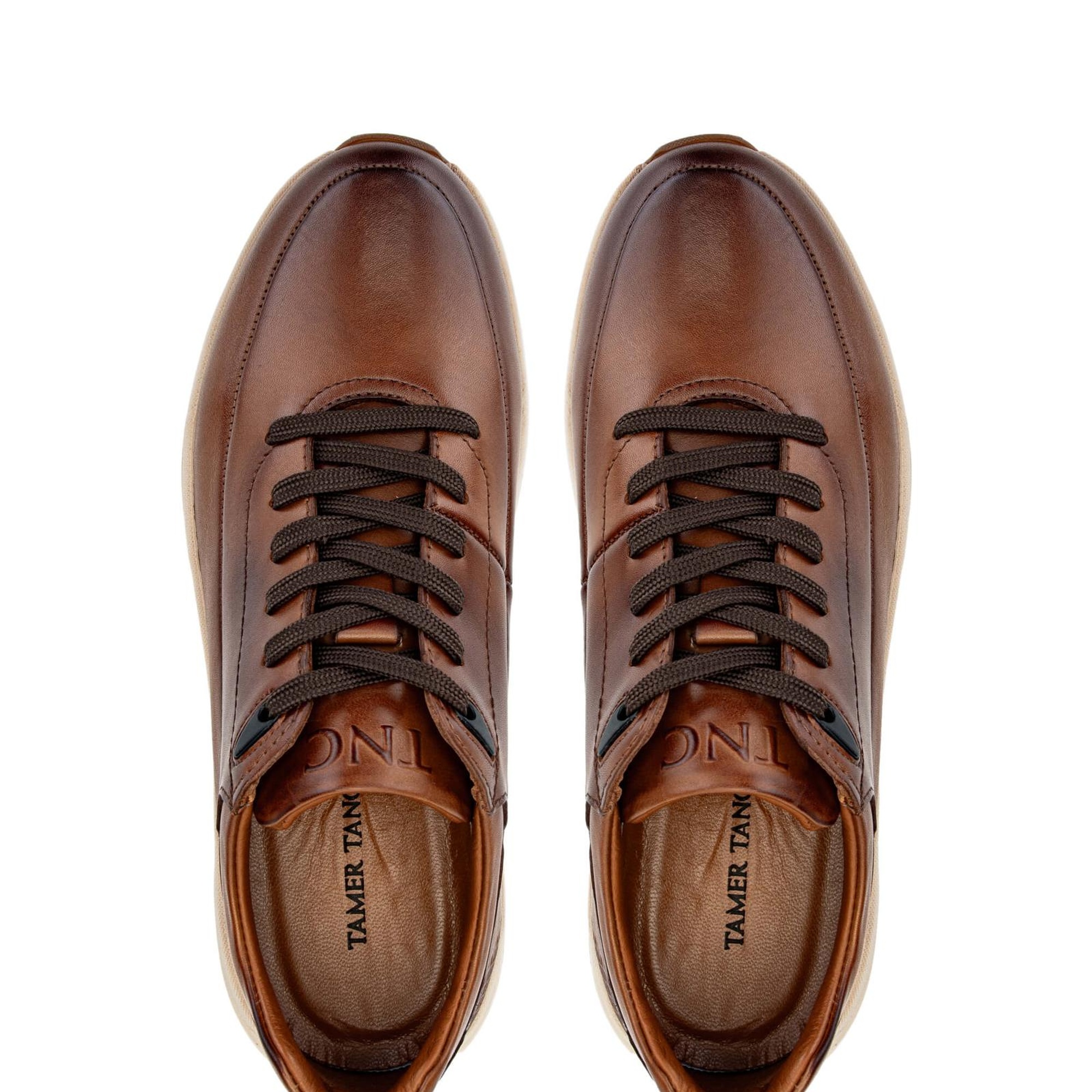 Tamer Tanca Erkek Hakiki Deri Kahverengi Sneakers & Spor Ayakkabı