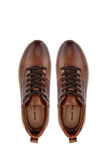  Tamer Tanca Erkek Hakiki Deri Kahverengi Sneakers & Spor Ayakkabı