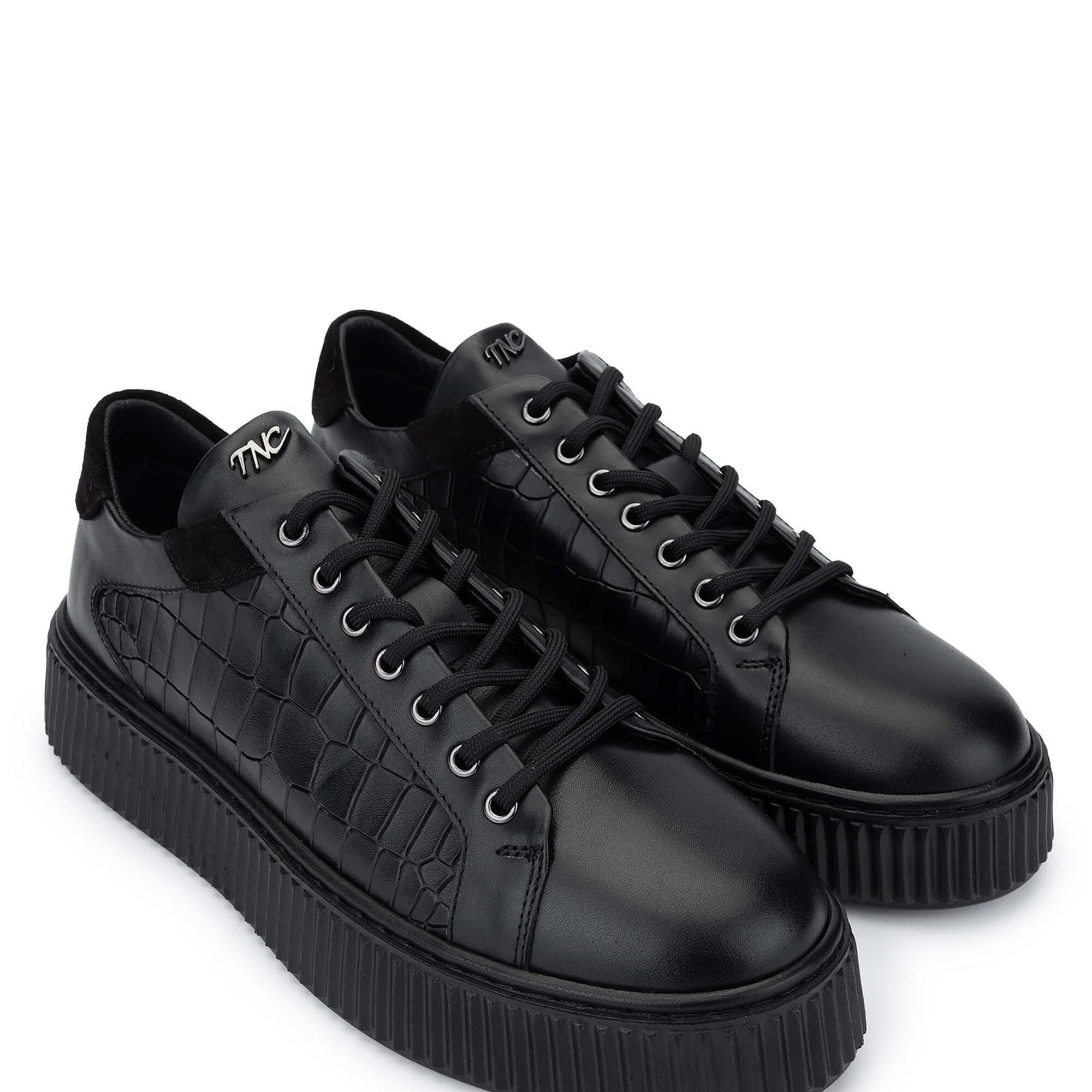 Tamer Tanca Erkek Hakiki Deri Siyah Sneakers & Spor Ayakkabı