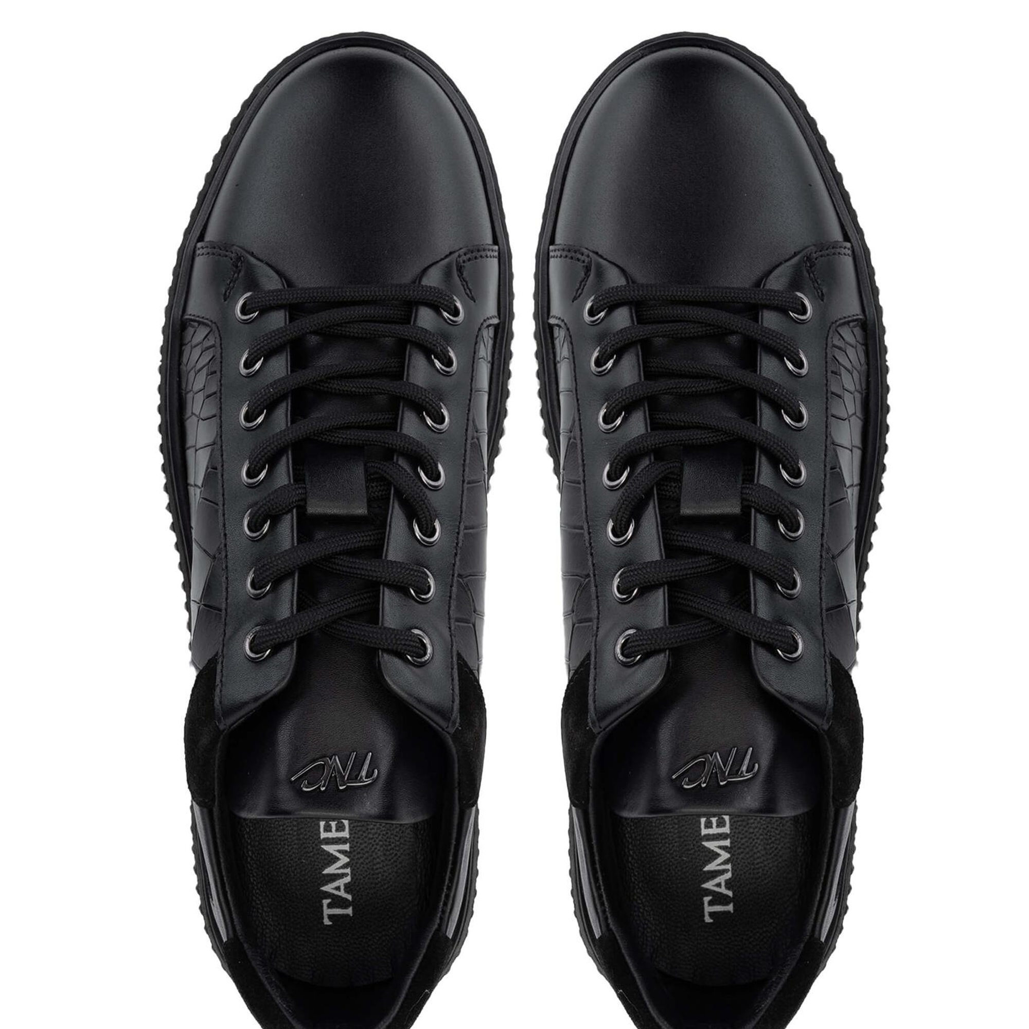 Tamer Tanca Erkek Hakiki Deri Siyah Sneakers & Spor Ayakkabı