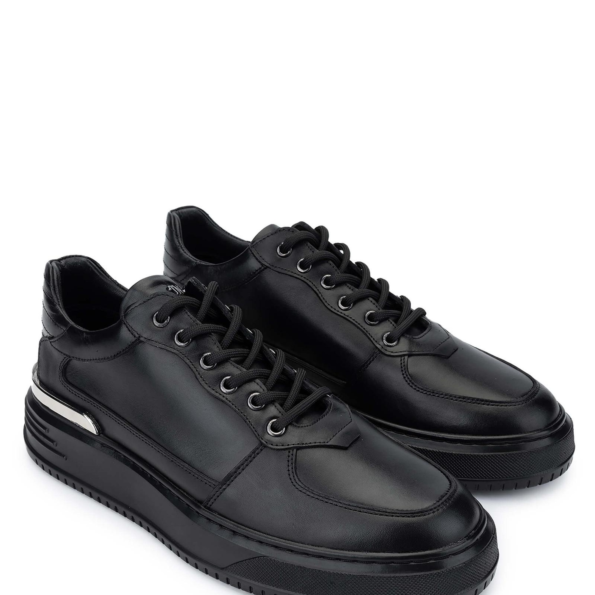 Tamer Tanca Erkek Hakiki Deri Siyah Sneakers & Spor Ayakkabı