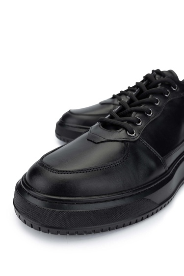  Tamer Tanca Erkek Hakiki Deri Siyah Sneakers & Spor Ayakkabı