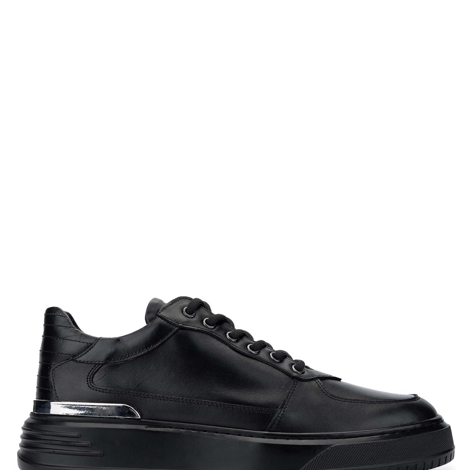 Tamer Tanca Erkek Hakiki Deri Siyah Sneakers & Spor Ayakkabı