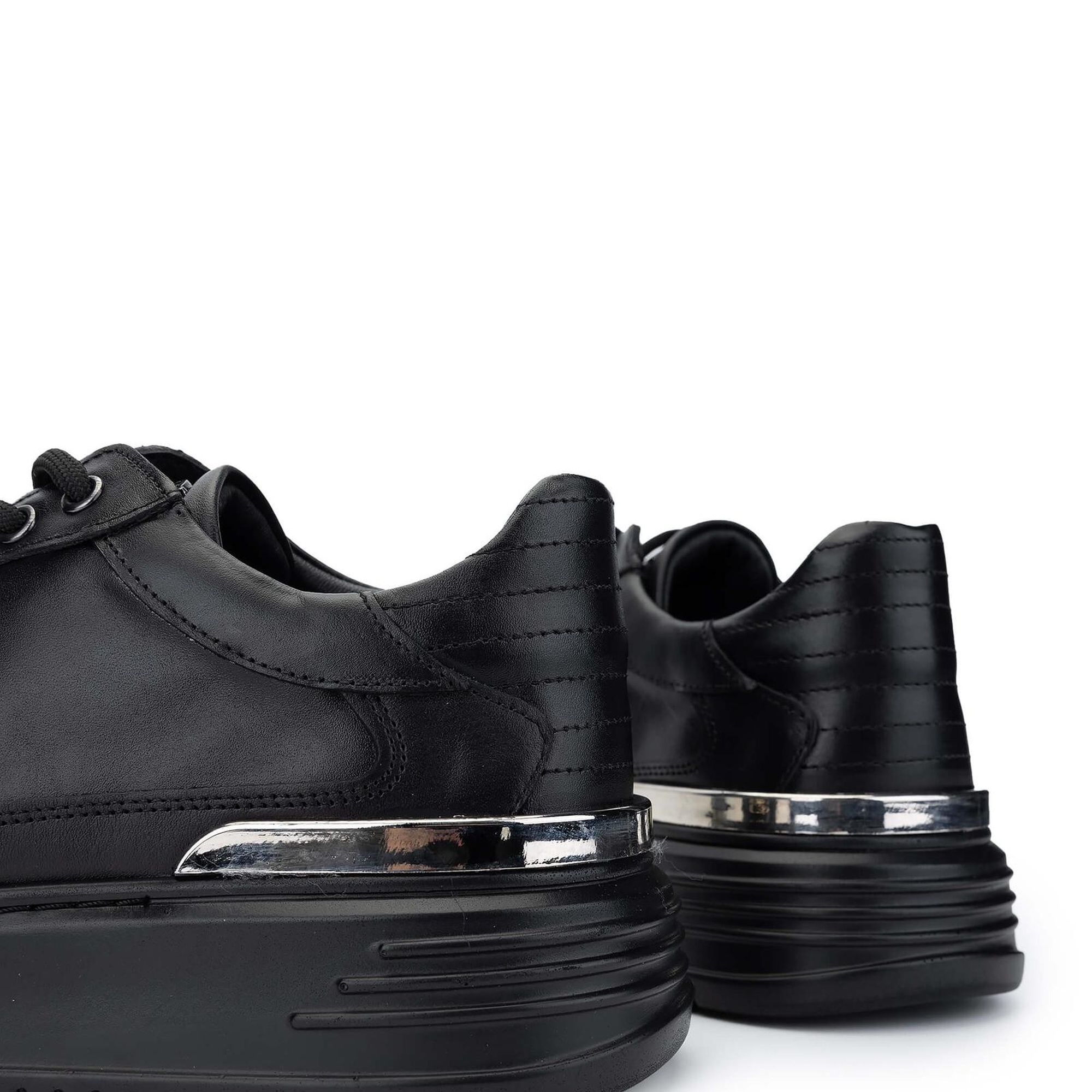 Tamer Tanca Erkek Hakiki Deri Siyah Sneakers & Spor Ayakkabı