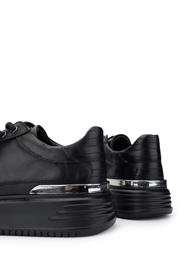  Tamer Tanca Erkek Hakiki Deri Siyah Sneakers & Spor Ayakkabı