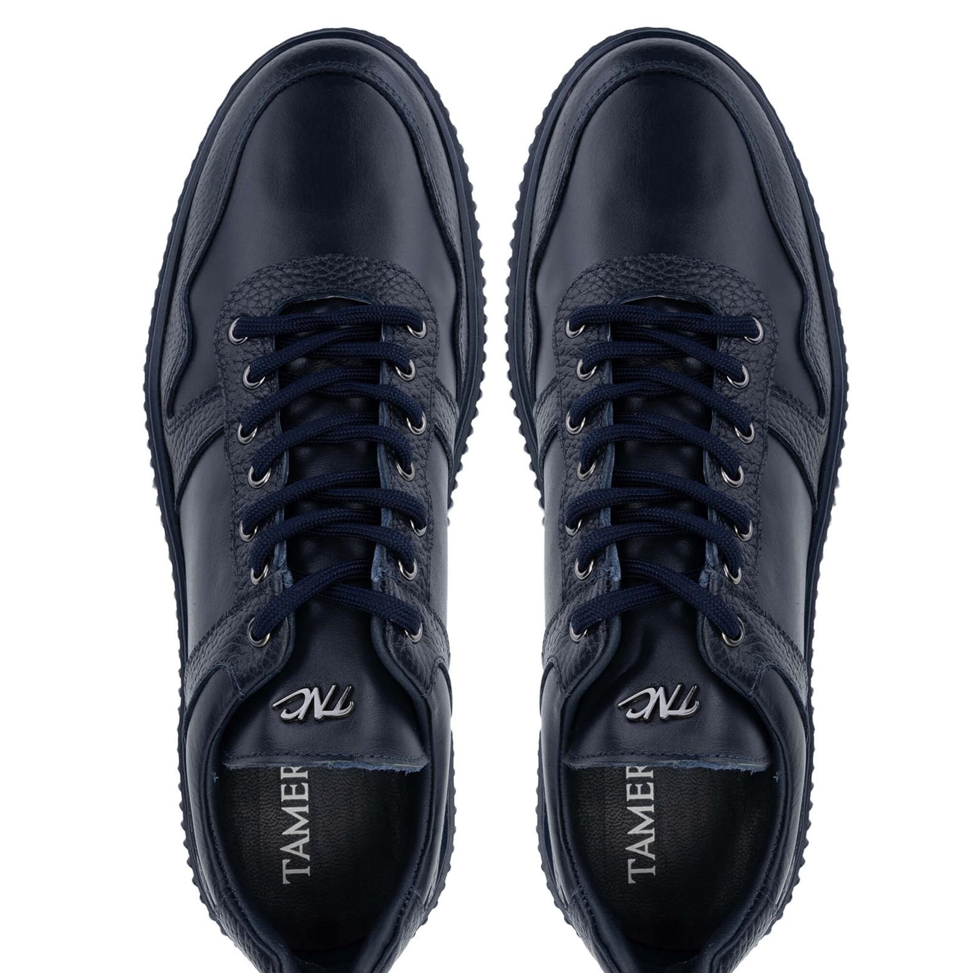 Tamer Tanca Erkek Hakiki Deri Lacivert Sneakers & Spor Ayakkabı