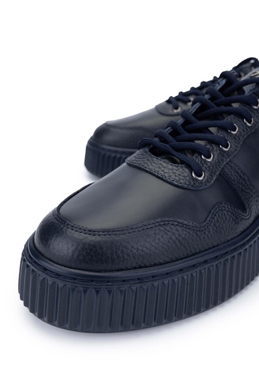  Tamer Tanca Erkek Hakiki Deri Lacivert Sneakers & Spor Ayakkabı