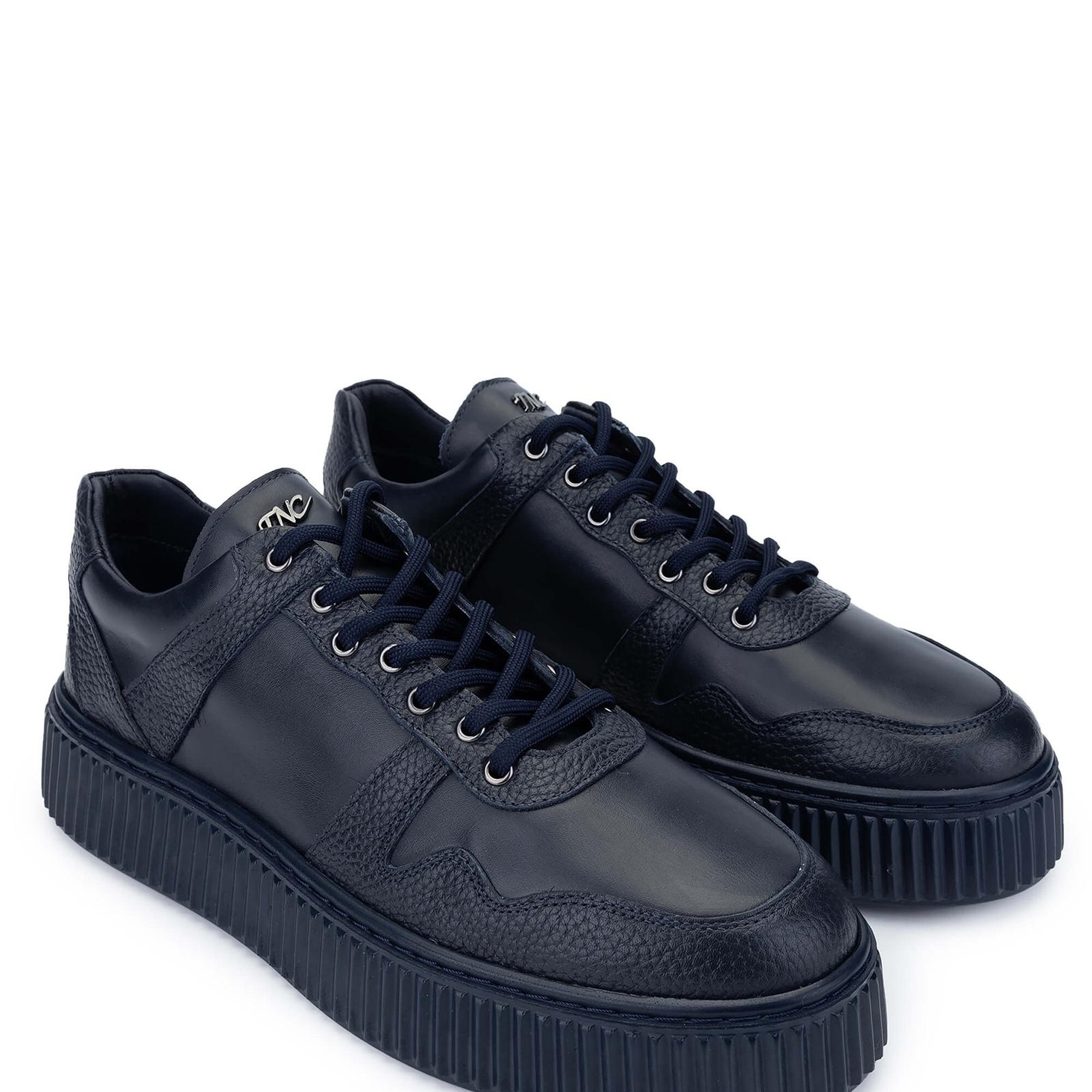 Tamer Tanca Erkek Hakiki Deri Lacivert Sneakers & Spor Ayakkabı