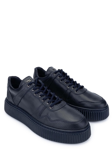  Tamer Tanca Erkek Hakiki Deri Lacivert Sneakers & Spor Ayakkabı