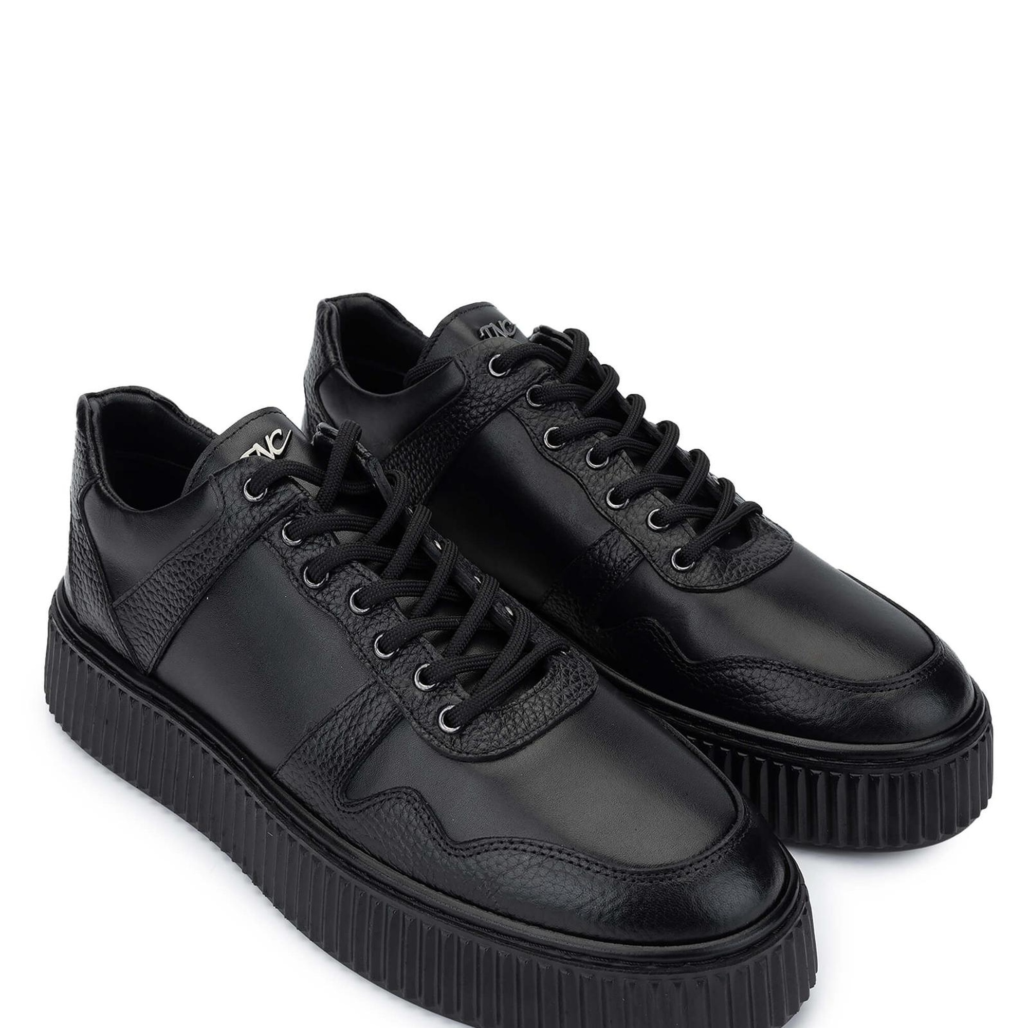 Tamer Tanca Erkek Hakiki Deri Siyah Sneakers & Spor Ayakkabı