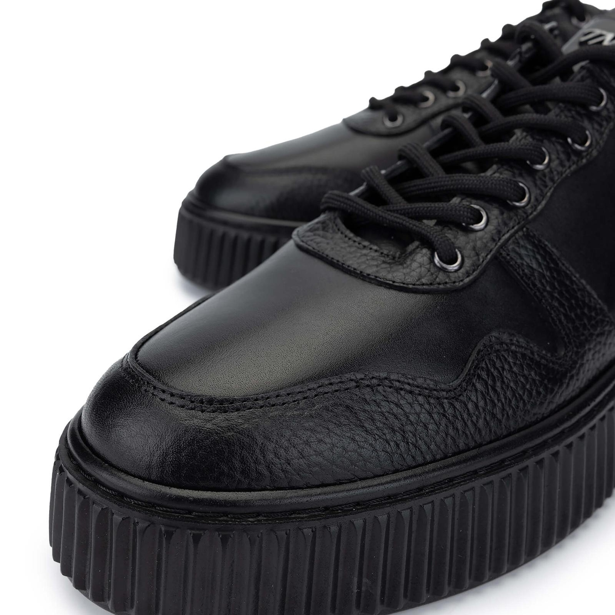 Tamer Tanca Erkek Hakiki Deri Siyah Sneakers & Spor Ayakkabı