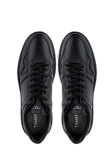  Tamer Tanca Erkek Hakiki Deri Siyah Sneakers & Spor Ayakkabı