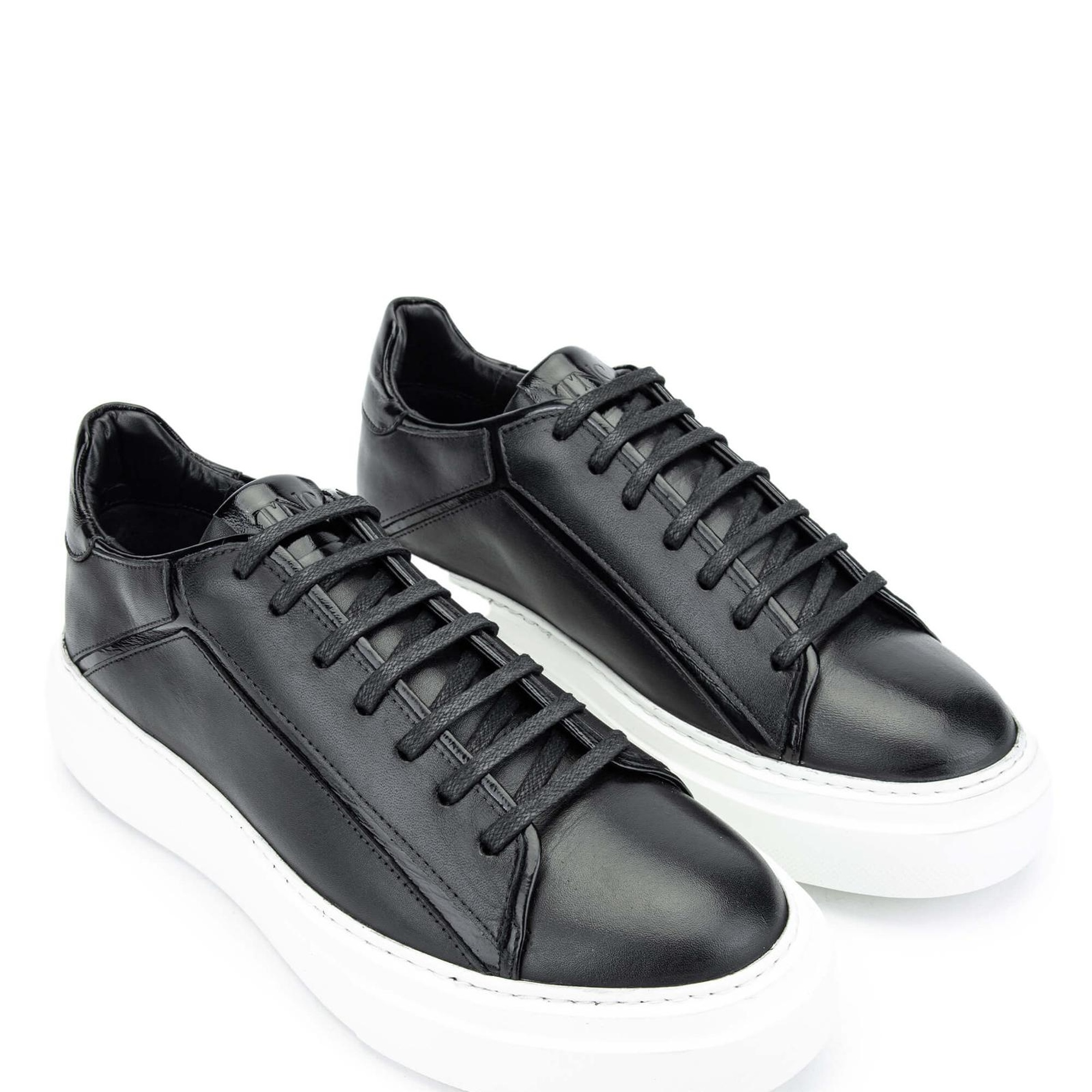 Tamer Tanca Erkek Hakiki Deri Siyah/Siyah Sneakers & Spor Ayakkabı