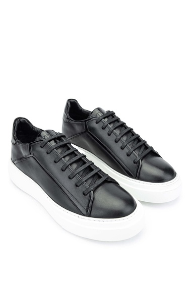  Tamer Tanca Erkek Hakiki Deri Siyah/Siyah Sneakers & Spor Ayakkabı