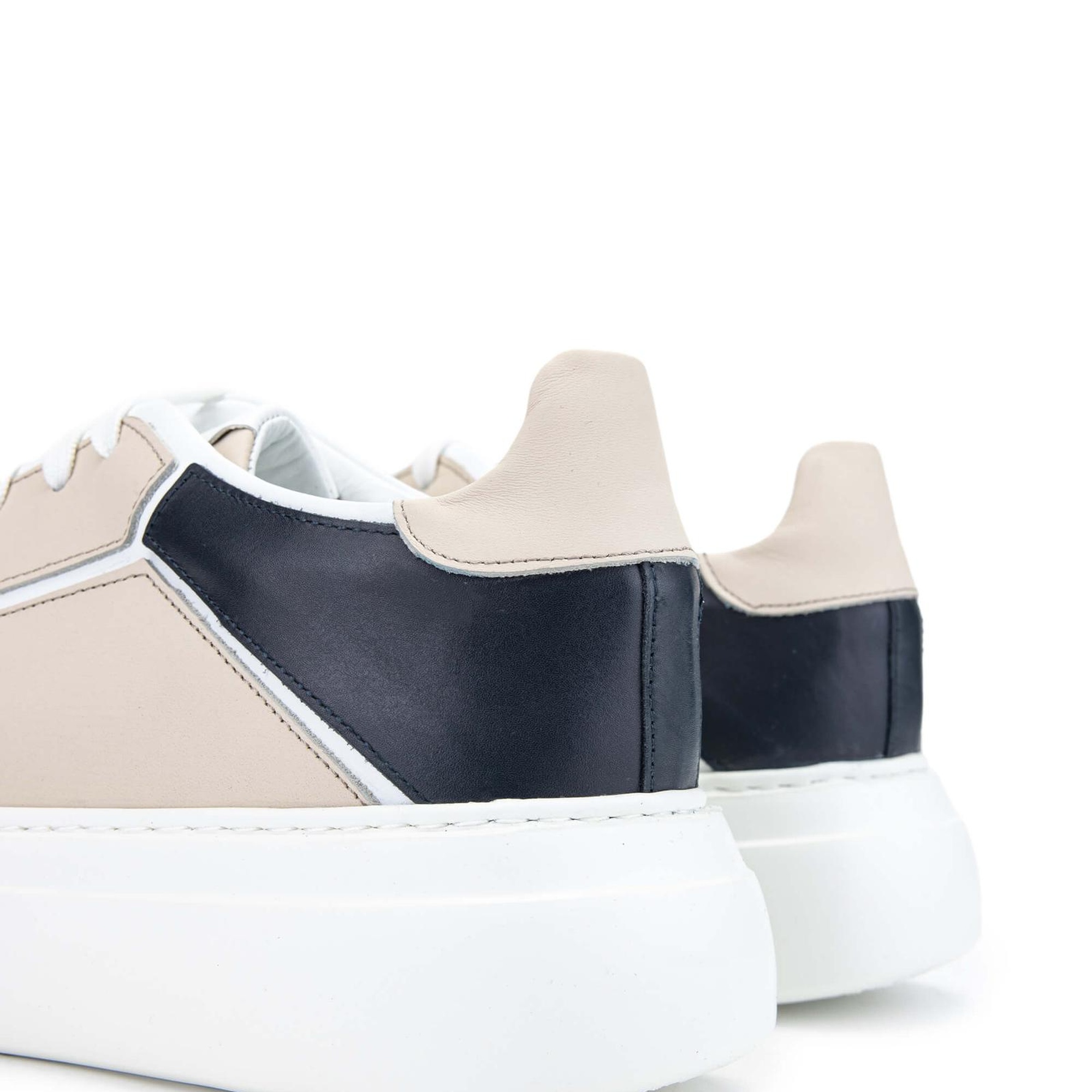 Tamer Tanca Erkek Hakiki Deri Vizon/Beyaz Sneakers & Spor Ayakkabı