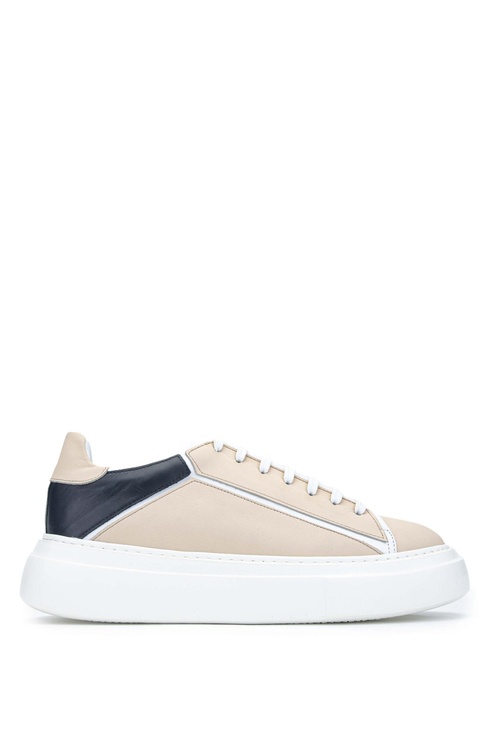 Tamer Tanca Erkek Hakiki Deri Vizon/Beyaz Sneakers & Spor Ayakkabı