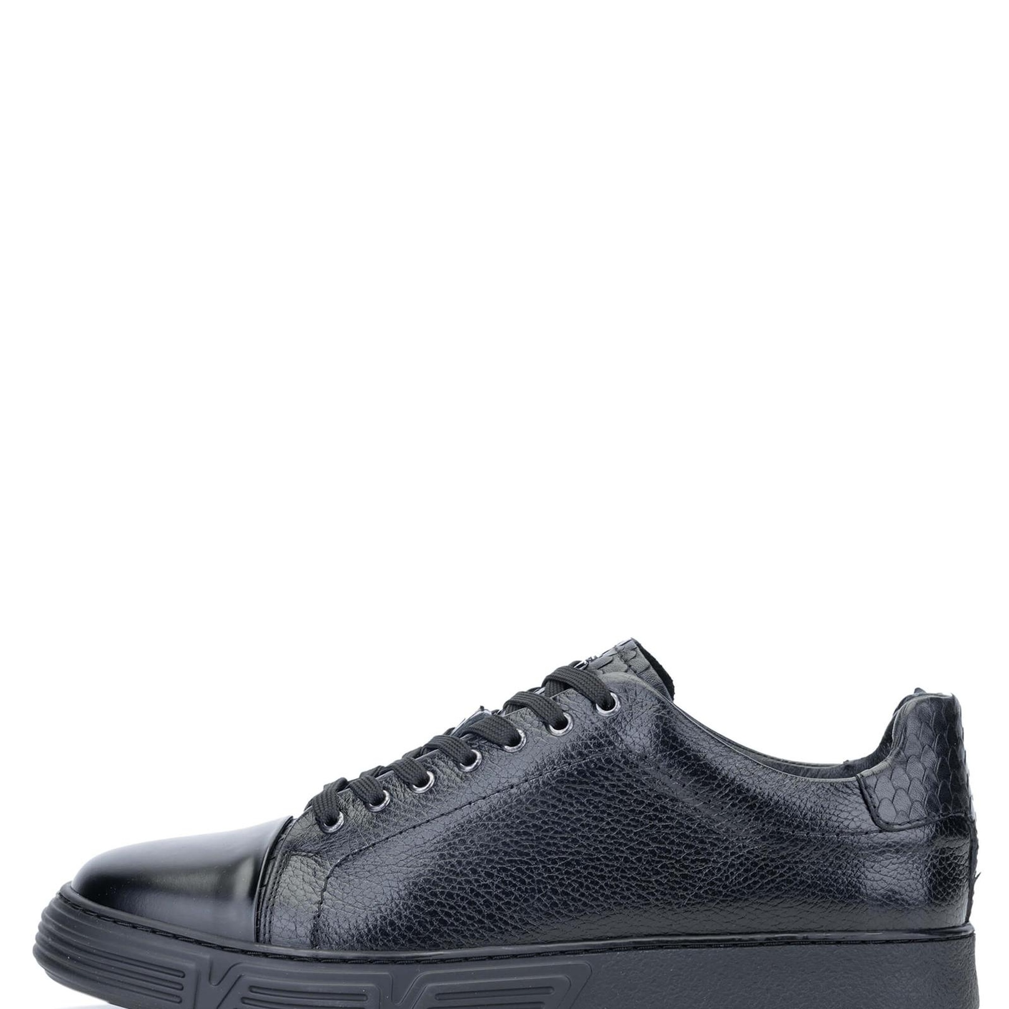 Tamer Tanca Erkek Hakiki Deri Siyah Sneakers & Spor Ayakkabı