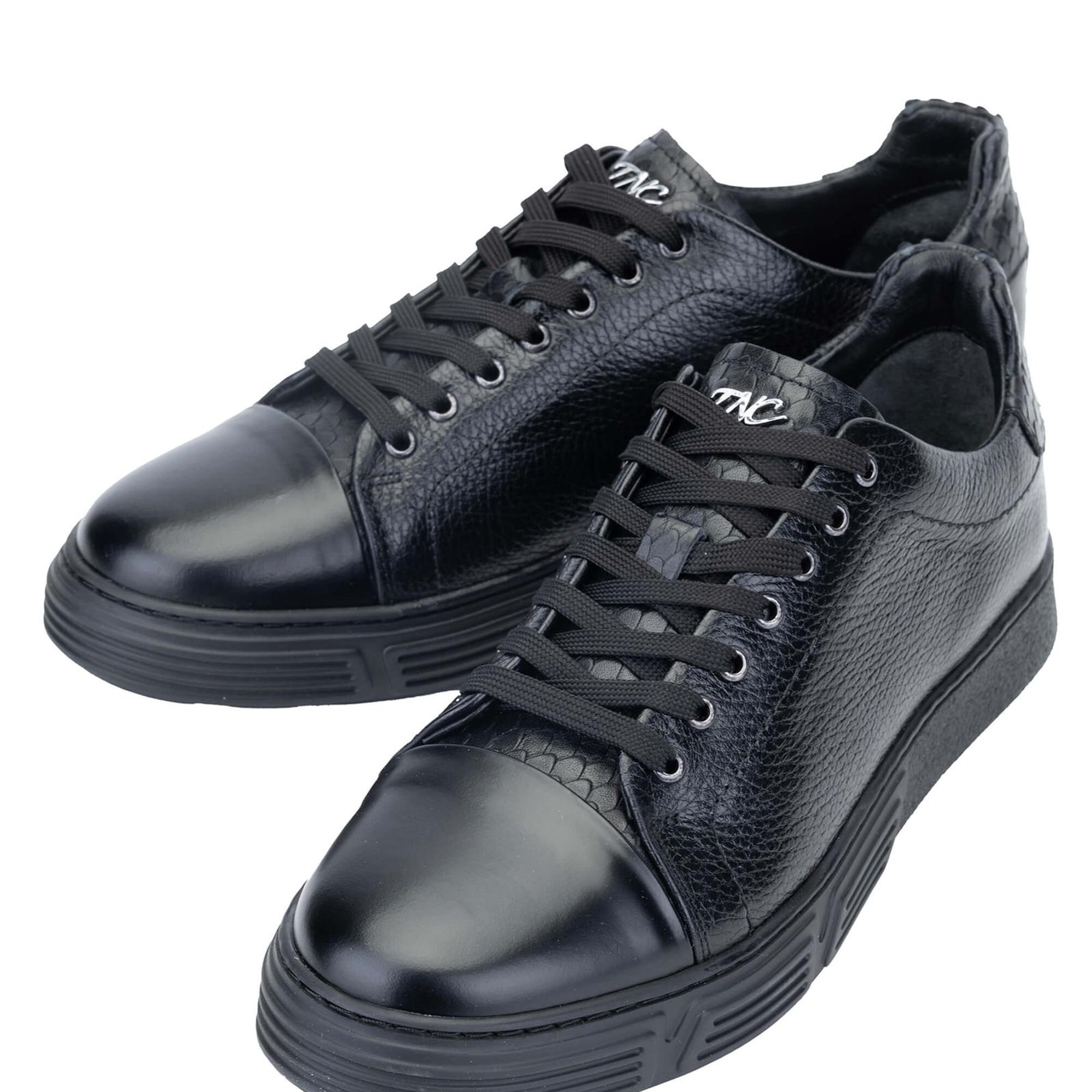 Tamer Tanca Erkek Hakiki Deri Siyah Sneakers & Spor Ayakkabı