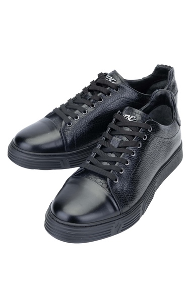  Tamer Tanca Erkek Hakiki Deri Siyah Sneakers & Spor Ayakkabı