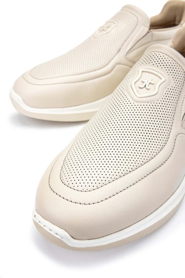  Tamer Tanca Erkek Hakiki Deri Bej Sneakers & Spor Ayakkabı