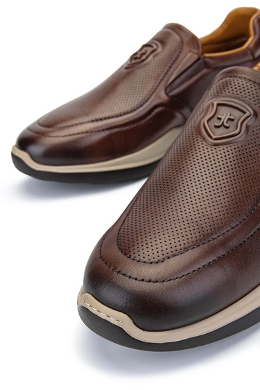  Tamer Tanca Erkek Hakiki Deri Kahverengi Sneakers & Spor Ayakkabı