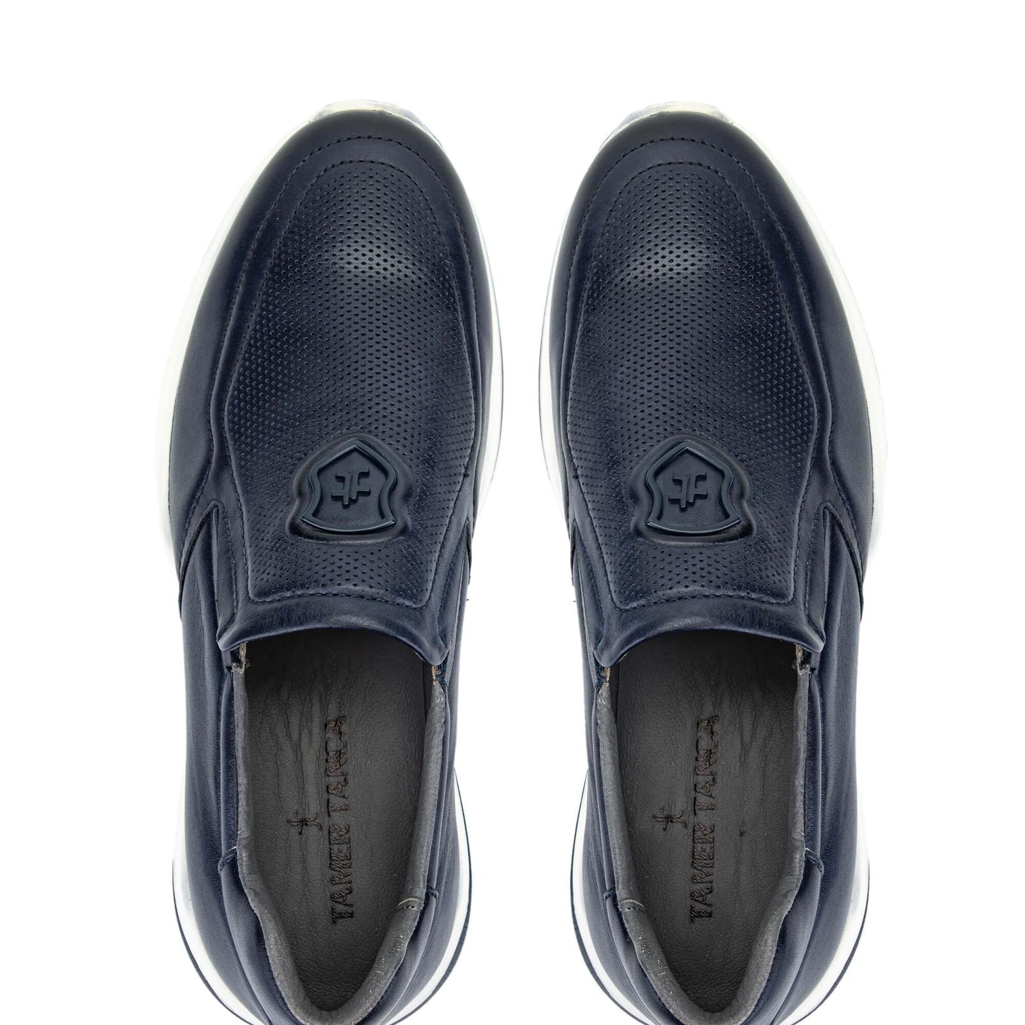 Tamer Tanca Erkek Hakiki Deri Lacivert Sneakers & Spor Ayakkabı