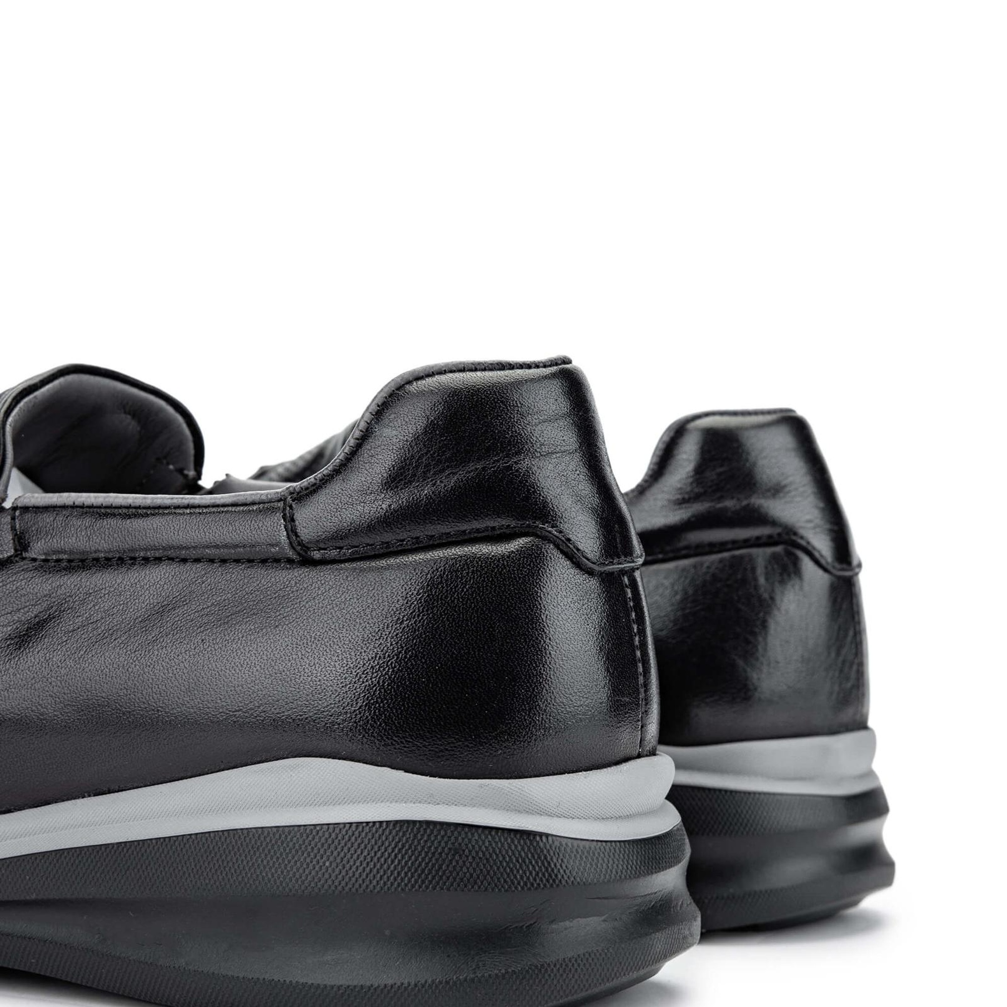 Tamer Tanca Erkek Hakiki Deri Siyah Sneakers & Spor Ayakkabı