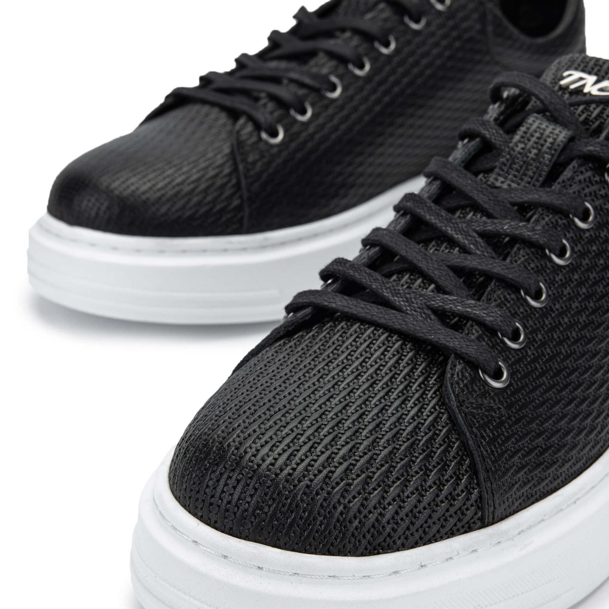 Tamer Tanca Erkek Hakiki Deri Siyah Sneakers & Spor Ayakkabı