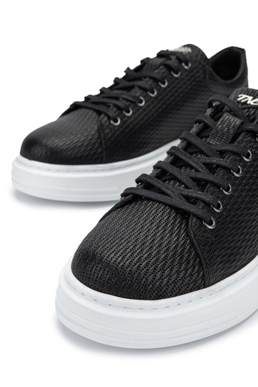  Tamer Tanca Erkek Hakiki Deri Siyah Sneakers & Spor Ayakkabı
