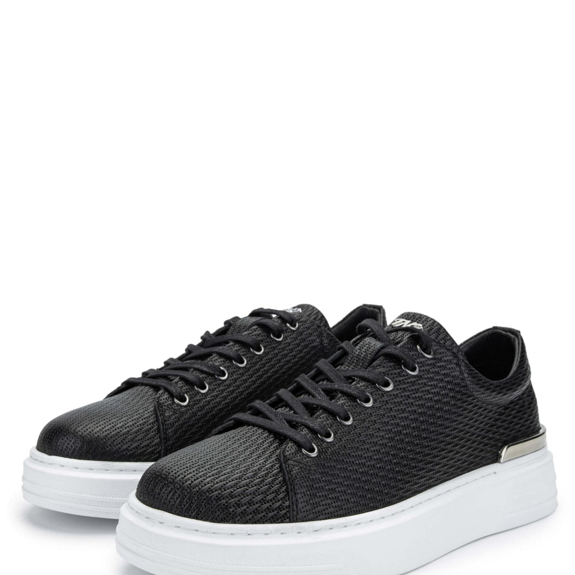 Tamer Tanca Erkek Hakiki Deri Siyah Sneakers & Spor Ayakkabı