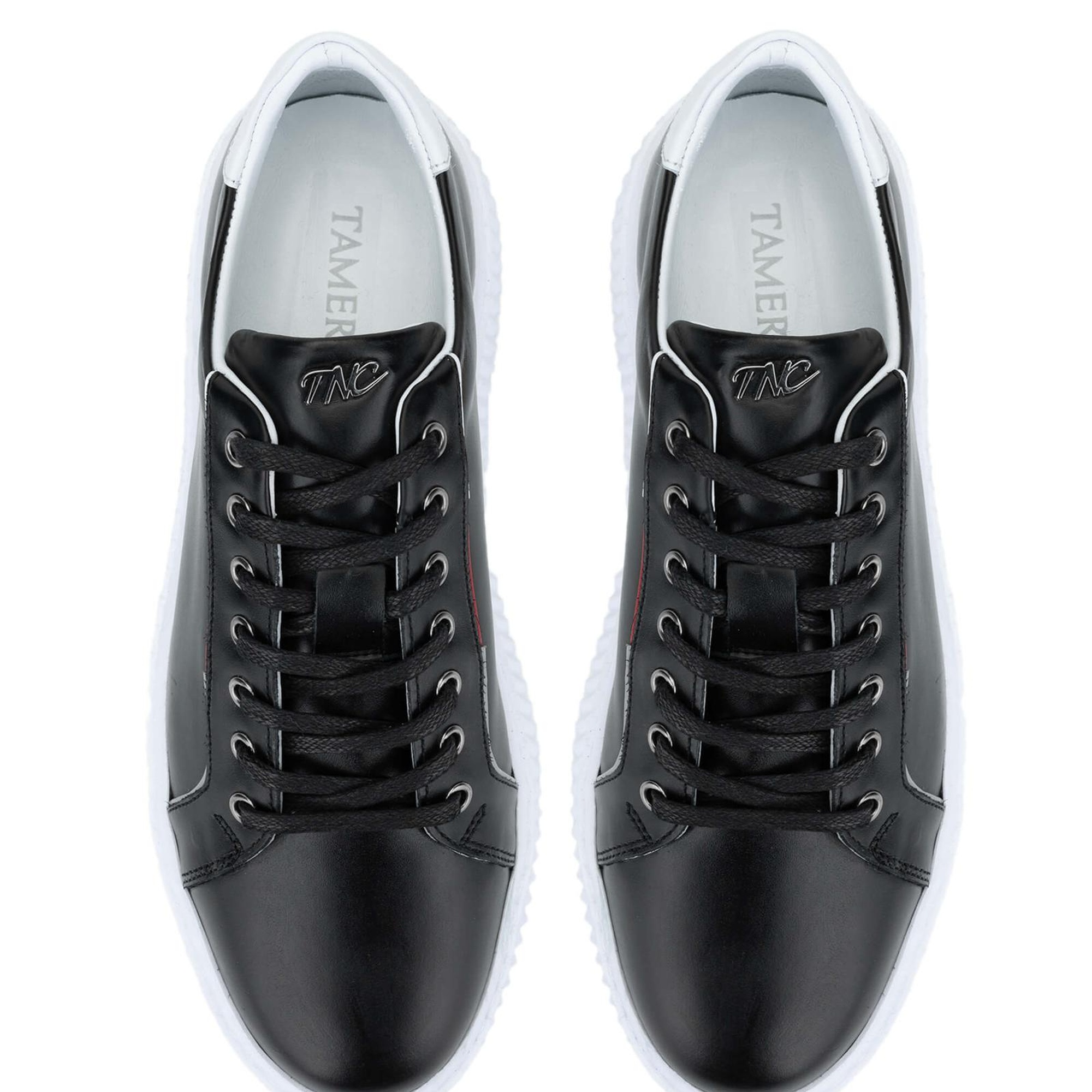 Tamer Tanca Erkek Hakiki Deri Siyah Sneakers & Spor Ayakkabı